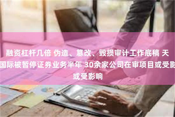 融资杠杆几倍 伪造、篡改、毁损审计工作底稿 天职国际被暂