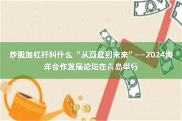 炒股加杠杆叫什么 “从蔚蓝到未来”——2024海洋合作发展论坛在青岛举行