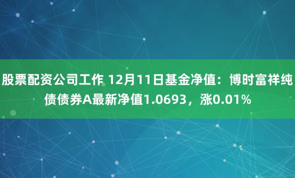 股票配资公司工作 12月11日基金净值：博时富祥纯债债券A最新净值1.0693，涨0.01%