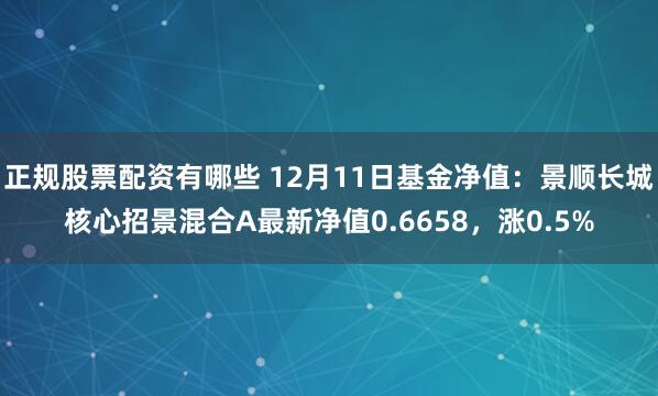 正规股票配资有哪些 12月11日基金净值：景顺长城核心招景混合A最新净值0.6658，涨0.5%