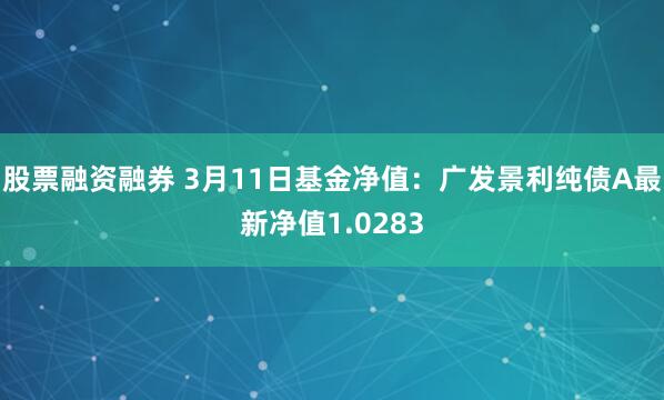 股票融资融券 3月11日基金净值：广发景利纯债A最新净值1.0283