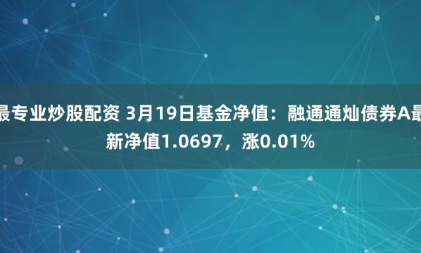 最专业炒股配资 3月19日基金净值：融通通灿债券A最新净值1.0697，涨0.01%